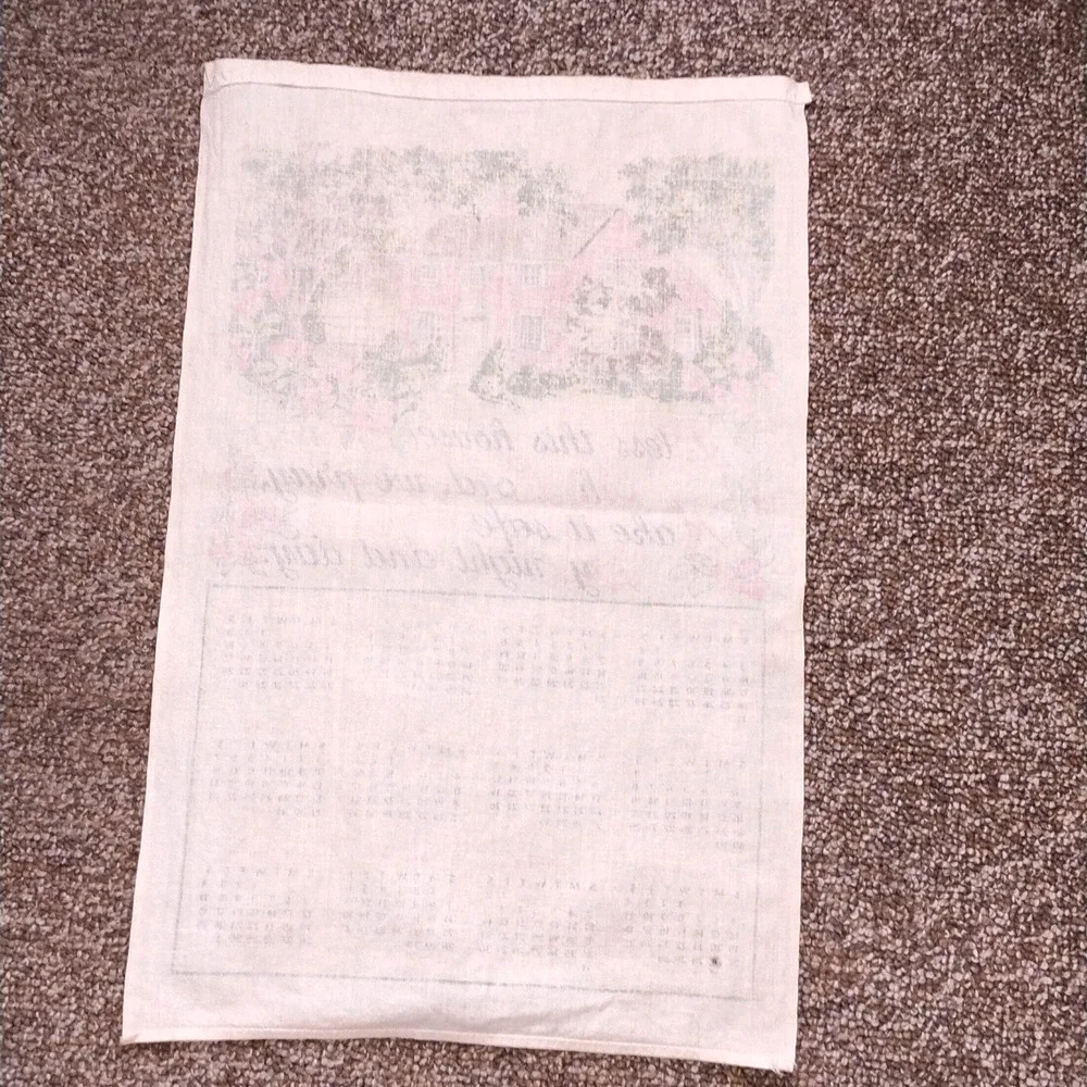 1971 Vintage Linen Tea Towel  - 'Bless This House'